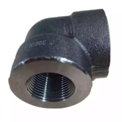 Asme B16.11 Astm A105 ข้อศอกเหล็กกล้าคาร์บอนปลอมแปลง 3000lb ตัวเมียเกลียว