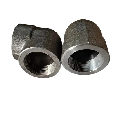 Asme B16.11 Astm A105 ข้อศอกเหล็กกล้าคาร์บอนปลอมแปลง 3000lb ตัวเมียเกลียว