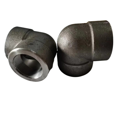 Asme B16.11 Astm A105 ข้อศอกเหล็กกล้าคาร์บอนปลอมแปลง 3000lb ตัวเมียเกลียว